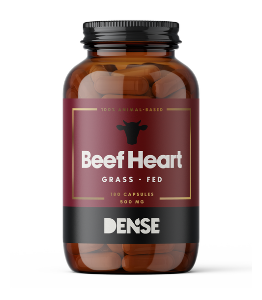 Grass-fed beef heart organ supplement capsules