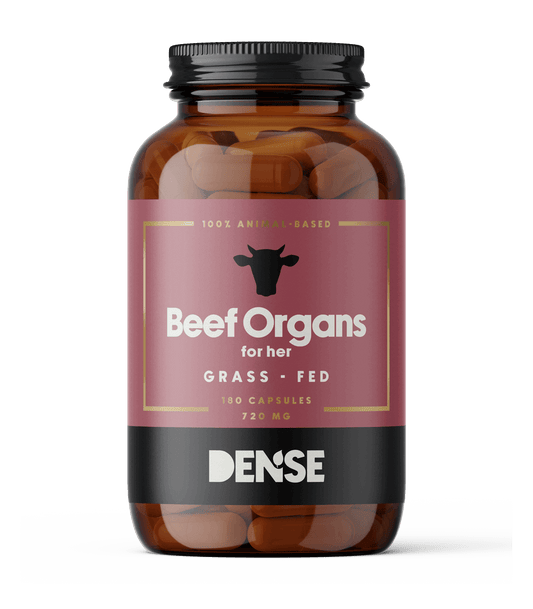 Grass-fed beef organs supplement capsules for her