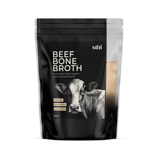 Organic, grass-fed beef bone broth. Ready to drink, premade