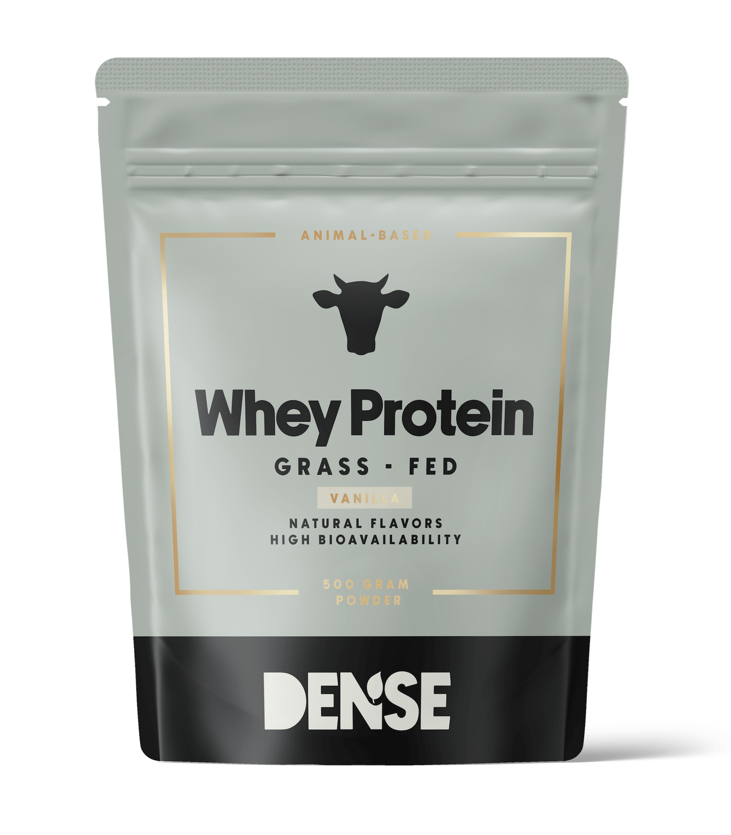 Grass-fed whey protein concentrate with vanilla flavor