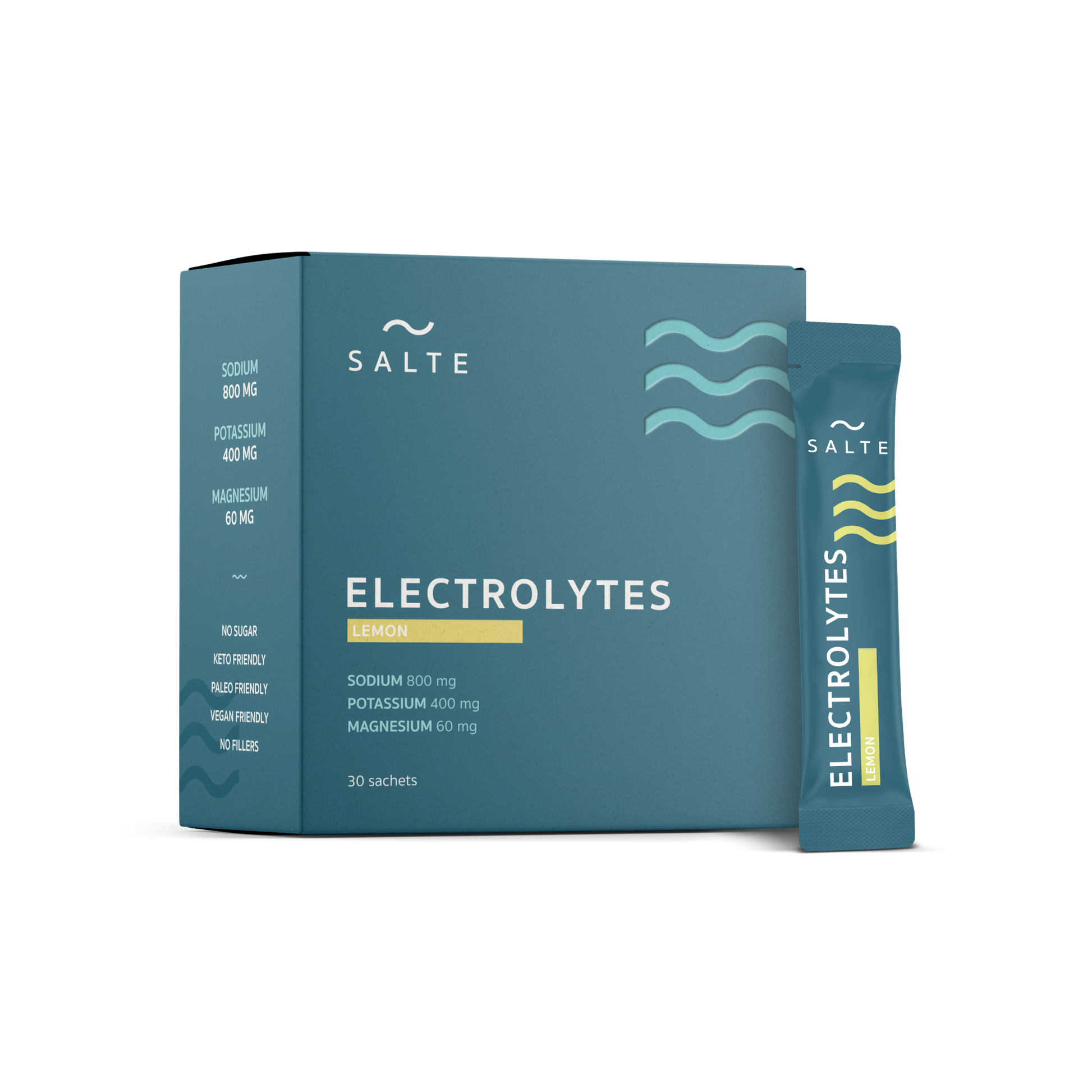 Electrolyte sachets with lemon flavor