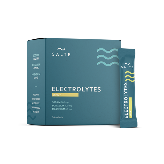 Electrolyte sachets with lemon flavor