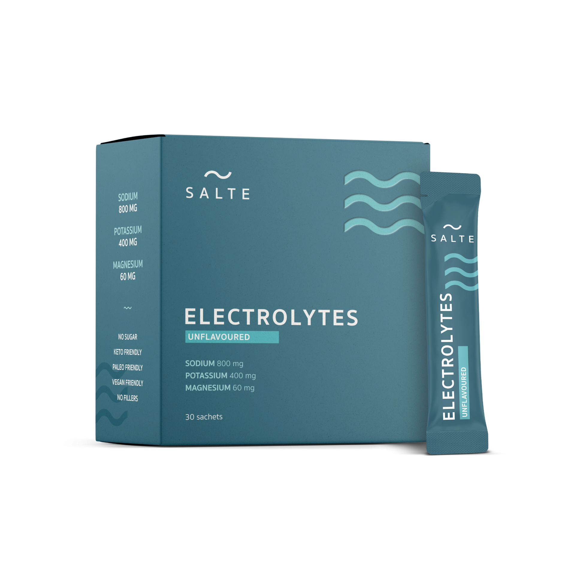 Unflavored electrolyte sachets
